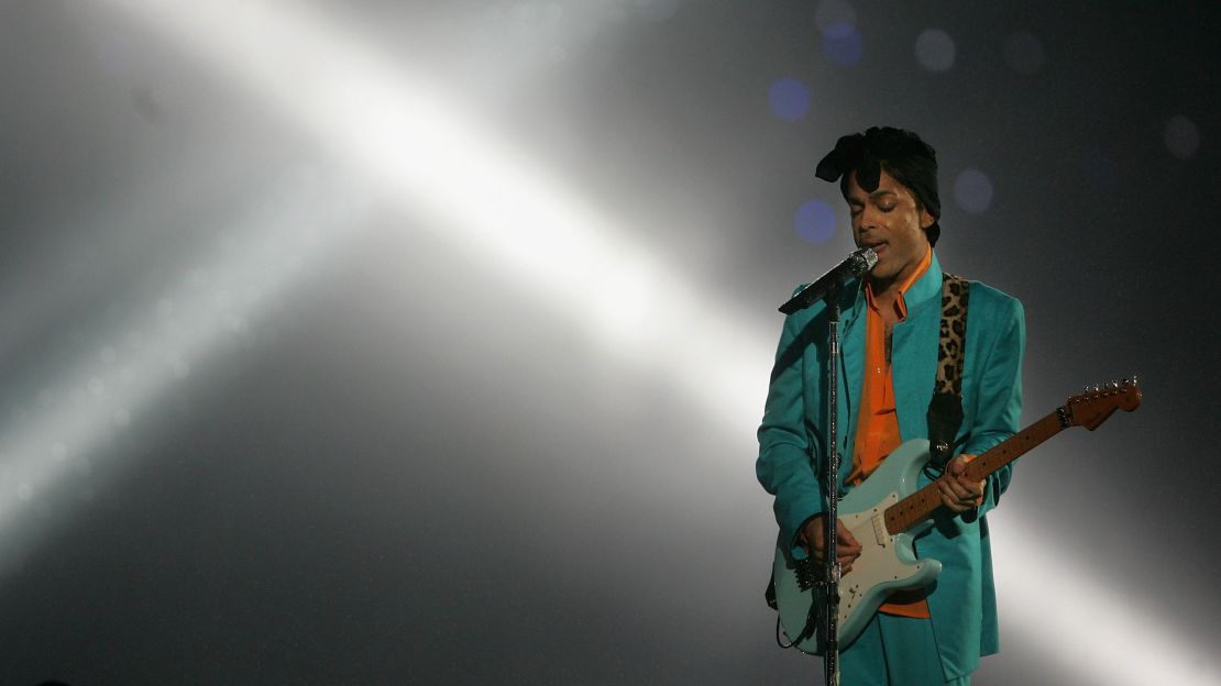 Prince performs during the halftime show at Super Bowl XLI at Dolphin Stadium in Miami Gardens, Florida, February 4, 2007.  