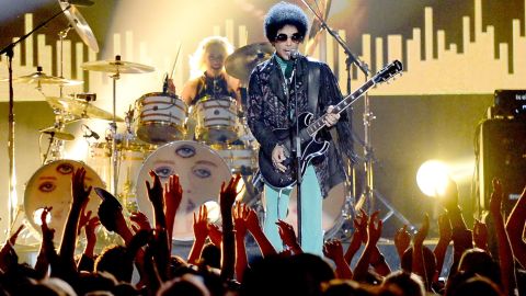 A year later, Prince performs during the 2013 Billboard Music Awards in Las Vegas.