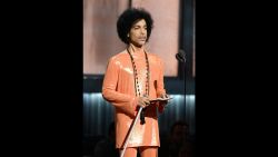 LOS ANGELES, CA - FEBRUARY 08:  Recording artist Prince speaks onstage during The 57th Annual GRAMMY Awards at the at the STAPLES Center on February 8, 2015 in Los Angeles, California.  (Photo by Kevork Djansezian/Getty Images)