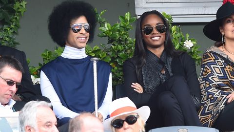 Prince is seen in the stands during the 2014 French Open in Paris.