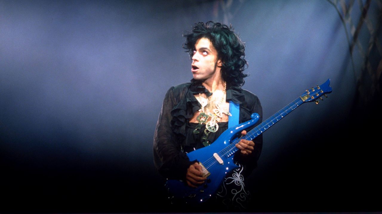 Prince performs at Wembley Arena in London in 1988.