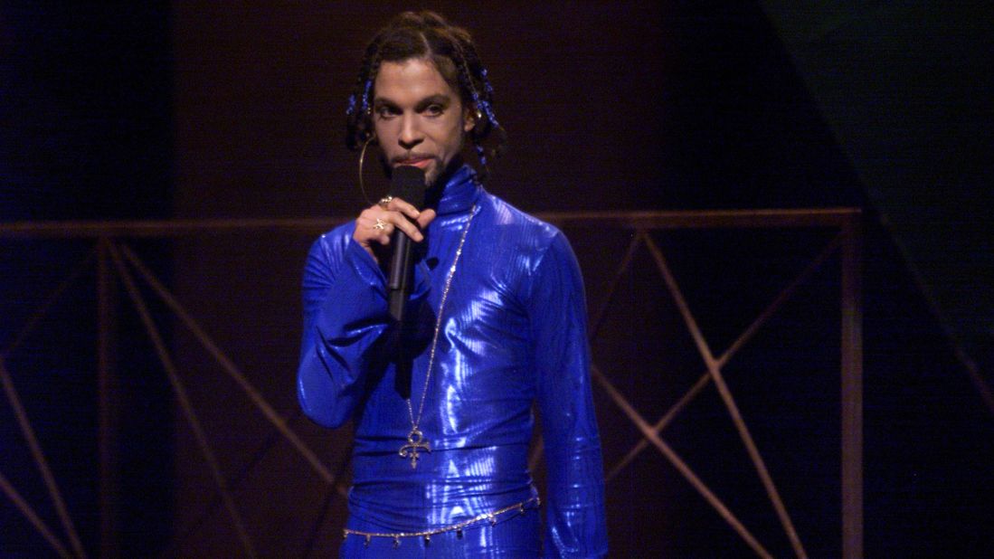 True blue -- Coordinating an outfit around one color was a Prince signature. Here he is in electric blue at the 1999 MTV Video Music Awards.<br />
