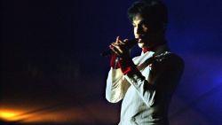 Prince performs in Hong Kong on October 17, 2003. Prince's concert was the the opening act in a four-week government-sponsored music festival titled "Hong Kong Harbor Fest,"  aimed at boosting the image of SARS-battered Hong Kong.  