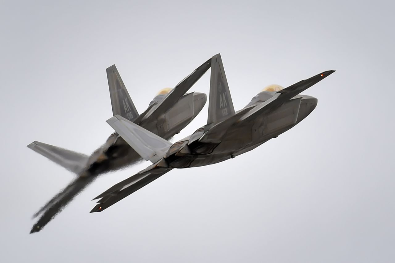 The twin-engine F-22 stealth fighter, flown by a single pilot and armed with a 20mm cannon, heat-seeking missiles, radar-guided missiles and radar-guided bombs, can perform both air-to-air and air-to-ground missions. The service has 183 of the Raptors, which went operational in 2005.