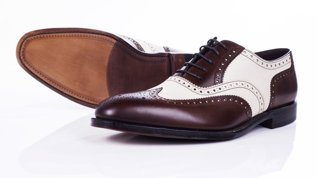 These 1930s-style two-tone brown and cream lace-ups are one of Ago e Spago's most popular models. 