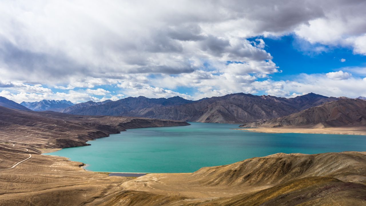 Bulunkul Lake spreads out over the Tajik landscape.