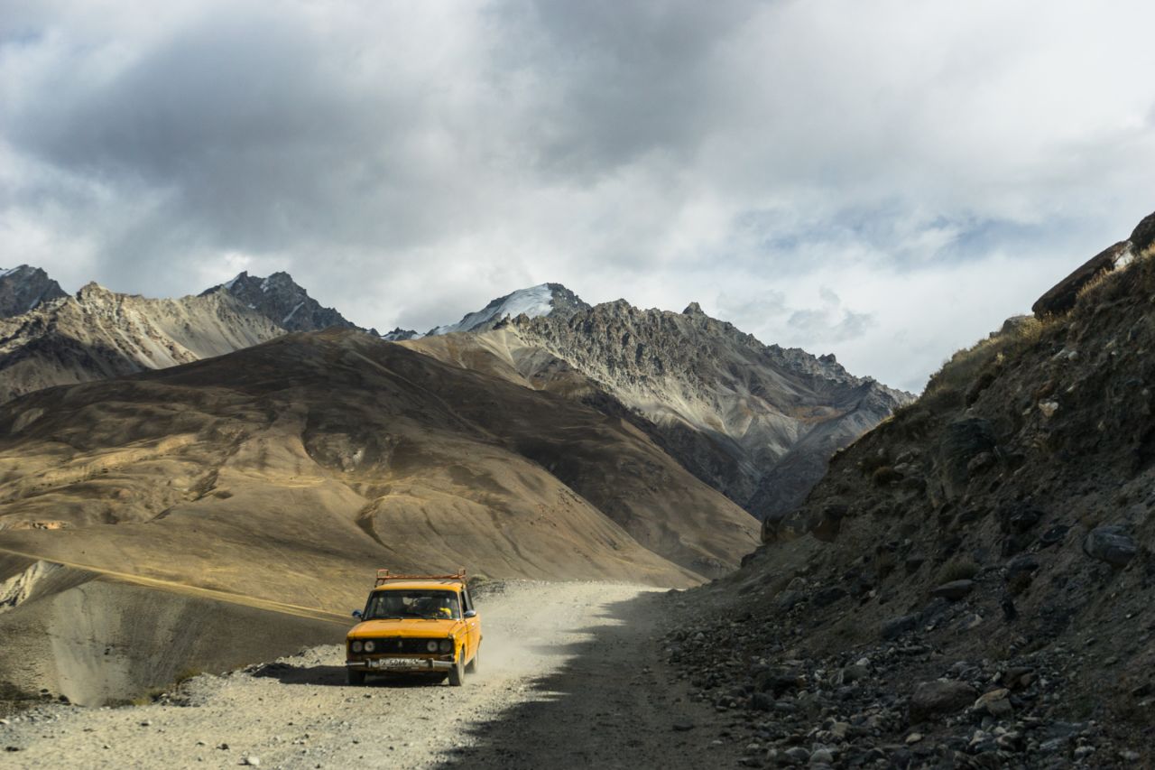 The Pamir Highway is a 2,038-kilometer-long road through the sands of Central Asia into the heart of isolated ranges. The road turns into rough and at times dangerous dirt and gravel when entering the Wakhan Corridor in Afghanistan (pictured).