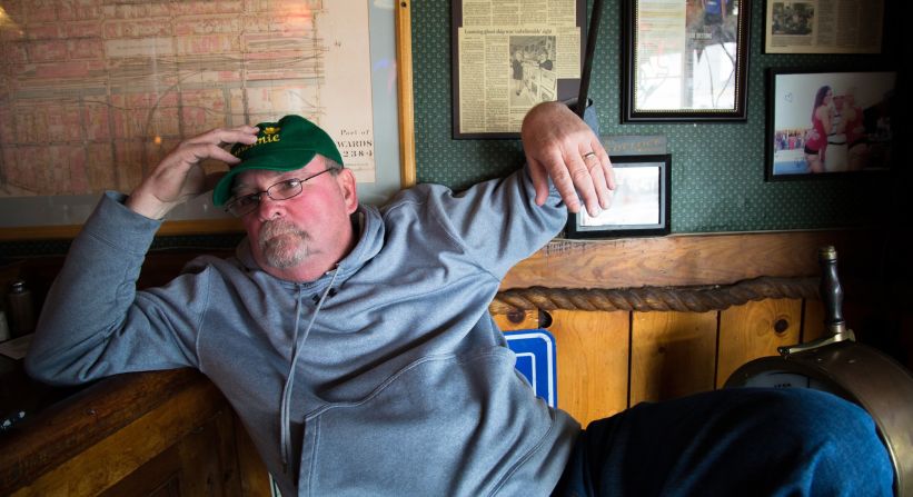 Most days, you can find Tim Wiles sitting in the corner of the Swannie House, a bar in Buffalo that he has owned for more than 30 years. Born and raised in the city, the 60-year-old said everyone fled after the big steel mills in the area closed. "Anybody that graduated from college, the only thing they could do was get out," he said. The city had gone through such hard times, he says, that when the 2008 financial crisis hit, some in his community hardly felt it: "We didn't suffer because we'd been suffering for so long." Wiles thinks Trump is the most qualified presidential candidate, and he is furious about efforts within the Republican Party to stop the GOP front-runner from getting the nomination. "If the Republicans don't lay off this man, I will never vote Republican," he said. 