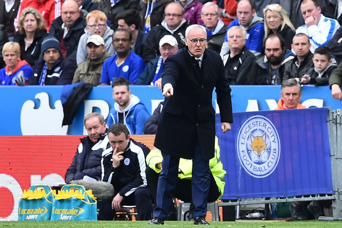 Leicester City's manager Claudio Ranieri gestures from the touchline during his side's comfortable win at the King Power Stadium.