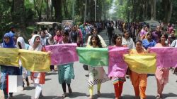 Outraged students and teachers stage a protest, demanding immediate justice for their slain mentor and colleague, 58-year-old Rezaul Karim Siddique, who taught English at Rajshahi University in Bangladesh.
