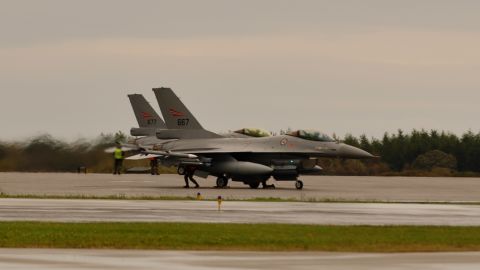 Norwegian Royal Air Force F-16s are shown during an exercise in 2013.