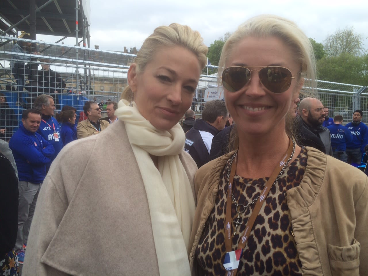 It was standing room only on a stylish Paris starting-grid before the race. Celebrites included model Eva Herzigova and British socialite Tamara Beckwith (pictured right). 