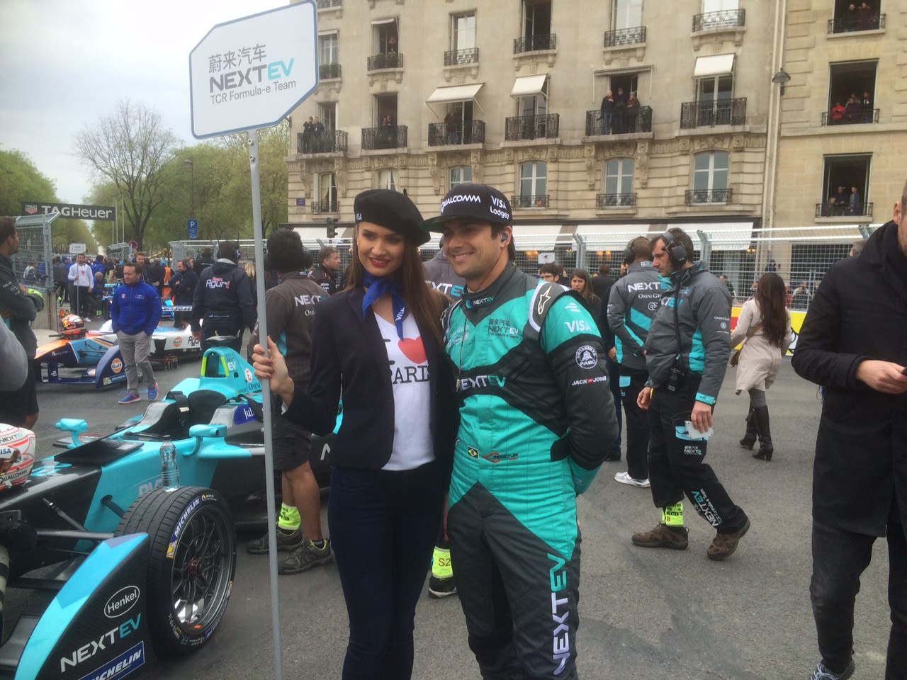 Formula E's reigning champion Nelson Piquet Jr, seen here with a grid girl wearing a 'I Heart Paris' t-shirt, says: "Paris has got to easily be in the top-three venues -- maybe the best one."