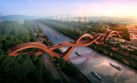 The name and shape of <a href="http://www.nextarchitects.com/en/what/2016/" target="_blank" target="_blank">NEXT Architects</a>' Lucky Knot Bridge  refers to the Chinese art of decorative knotting, which is associated with good luck. 