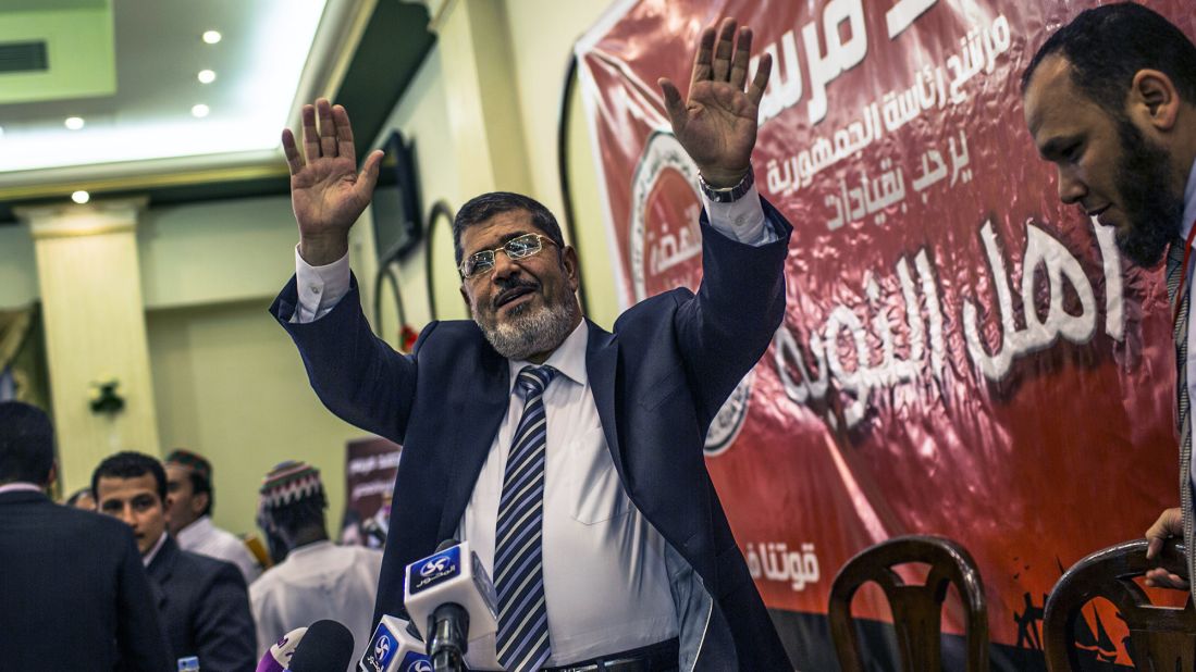 Mohamed Morsy, a former member of the Muslim Brotherhood, becomes Egypt's first democratically elected President in June 2012.