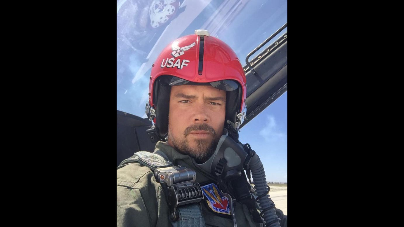 Actor Josh Duhamel takes a selfie in the cockpit as he flies with the U.S. Air Force "Thunderbirds." "What an honor," <a href="https://twitter.com/joshduhamel/status/721465458965106688" target="_blank" target="_blank">he tweeted</a> on Saturday, April 16.