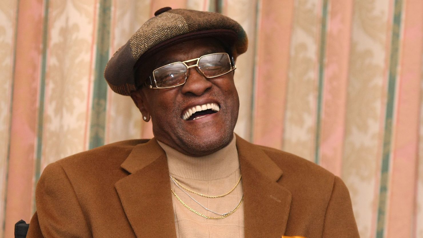 Billy Paul speaks at the Pre-Grammy Party at the Four Seasons Hotel in Beverly Hills, California in 2008.