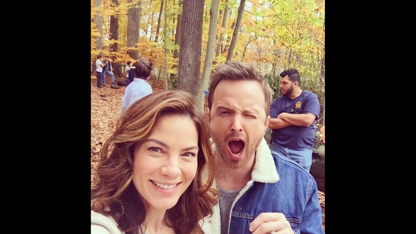 "Aaron Paul and I doing our best emoji impressions. He's cuter," <a href="https://www.instagram.com/p/BD4ID_-NNBV/" target="_blank" target="_blank">actress Michelle Monaghan said on Instagram</a> on Wednesday, April 6.