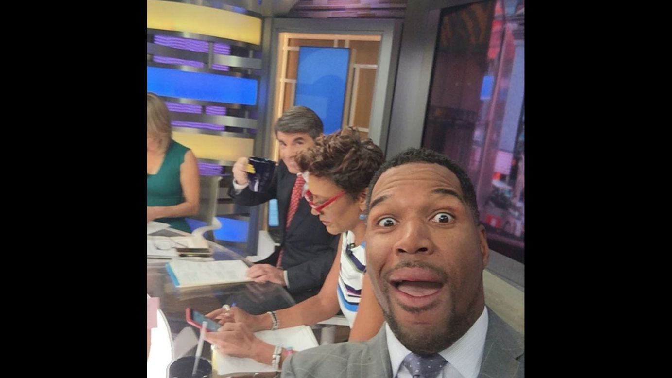 "As you can see I'm excited to be back to the family at GMA!" <a href="https://www.instagram.com/p/BEI48OrBIlx/" target="_blank" target="_blank">said television host Michael Strahan,</a> who is moving to "Good Morning America" full time in May.