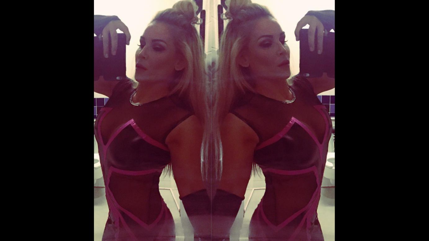 WWE superstar Natalya snaps a selfie in the mirror on Thursday, April 7. "See you later," <a href="https://www.instagram.com/p/BD6mqcYS1H3/" target="_blank" target="_blank">she said on Instagram.</a>