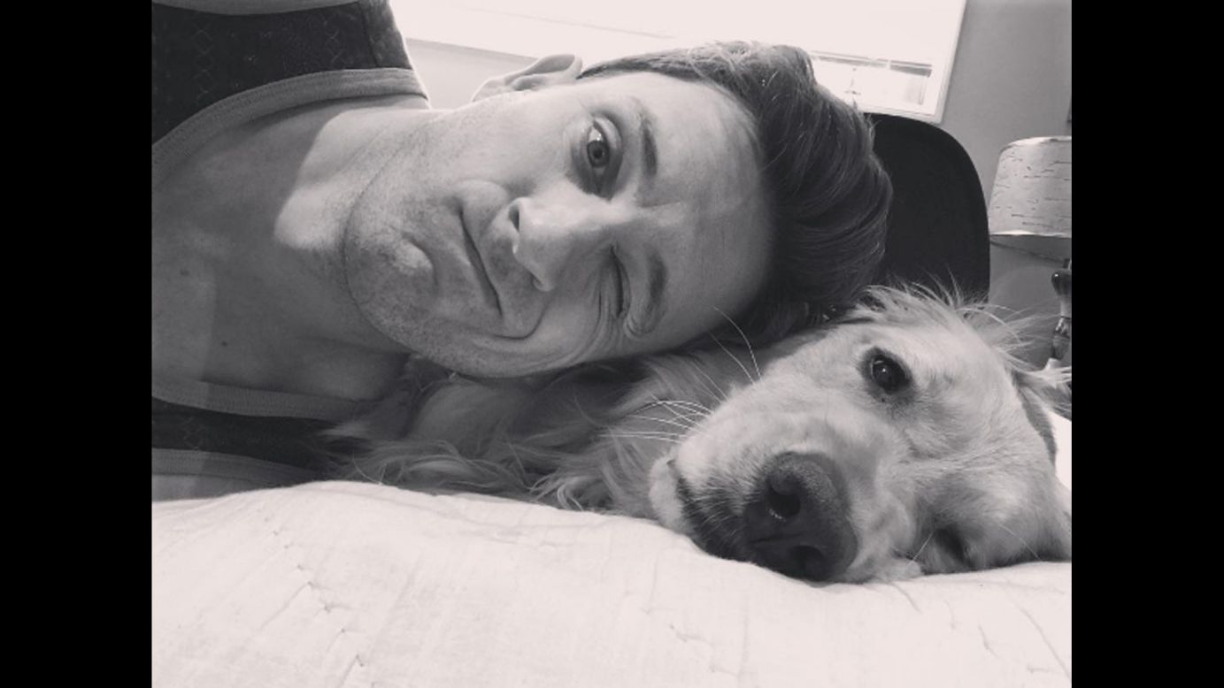 Actor Tom Lenk takes a photo with his dog Charley on Monday, April 25. "Charley is looking more and more like her father everyday day. Or is it he other way around? I don't know any more. Either way, I'm so proud," <a href="https://www.instagram.com/p/BEoFNrNLVeg/" target="_blank" target="_blank">Lenk said on Instagram.</a>