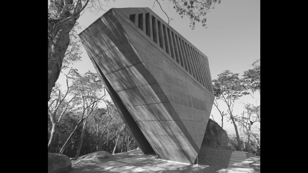 Chadwick suggests Brutalist buildings have theatrical qualities to them -- perhaps why the style lends itself so well to public and ceremonial buildings, such as the Sunset Chapel in Mexico. A rectilinear boulder dropped among forest greenery, from the inside it makes maximum use of the stunning vistas around it.