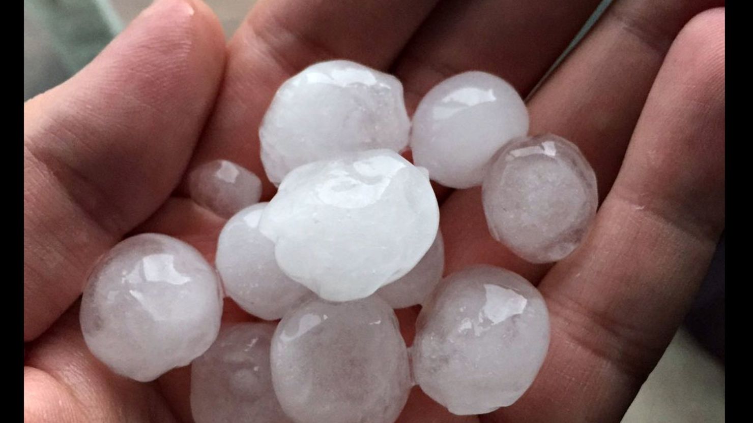 Hail was reported Tuesday in West Wichita, Kansas, and the surrounding region. 