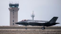 An F-35A Lightning II taxis after landing at Mountain Home Air Force Base, Idaho, Feb. 8, 2016. The F-35, visiting from Edwards AFB, Calif., will be part of an initial operating capability test at a nearby range complex. (U.S. Air Force photo/Senior Airman Jeremy L. Mosier)