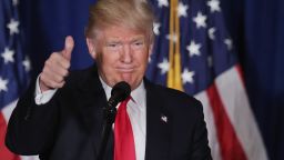 Republican presidential candidate Donald Trump delivers a speech about his vision for foreign policy at the Mayflower Hotel April 27, 2016 in Washington, DC.