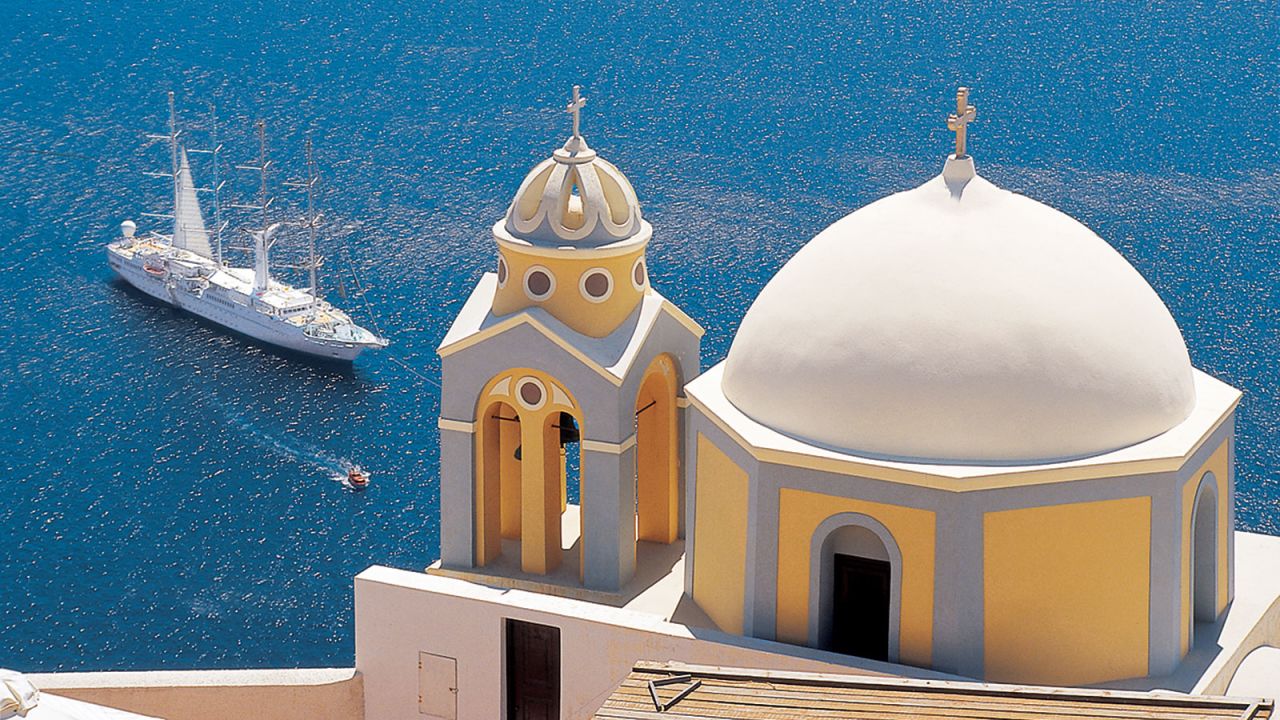 The Wind Star is a 360-foot yacht that feels more like a personal pleasure craft. It spends summers in the Med and winters in the Caribbean.