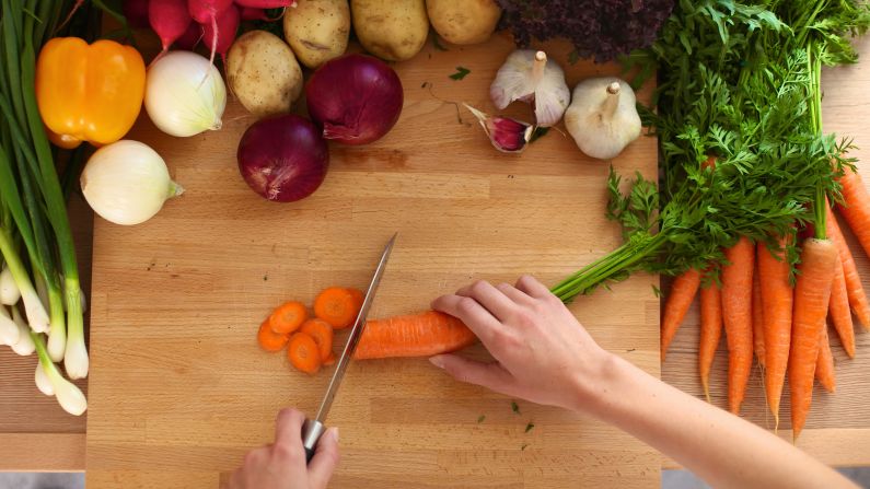 Cooking vegetables whole preserves the water-soluble vitamins and nutrients. When that's not practical, be sure to cut them into large, uniform pieces that will cook evenly.  