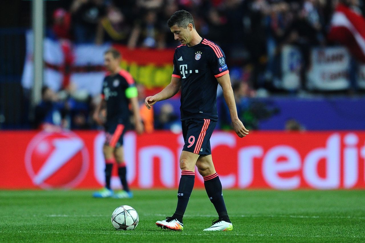 Robert Lewandowski, so prolific for Bayern this season, failed to make an impression against Atletico's miserly defense.