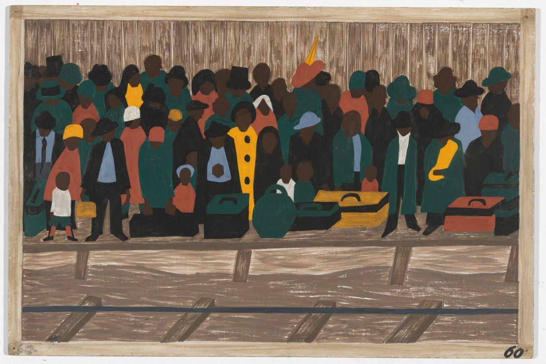 "And the Migrants Kept Coming" (1940-41) by Jacob Lawrence  