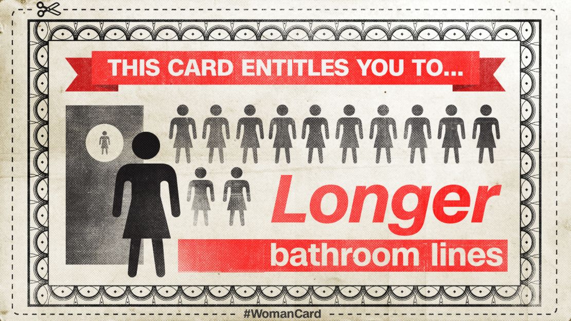 This card entitles you to longer bathroom lines