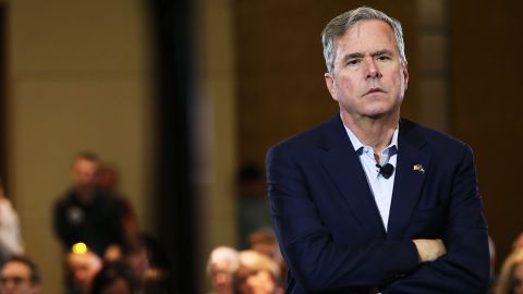 Jeb Bush speaks to an audience of voters on February 18, 2016 in Columbia, South Carolina.