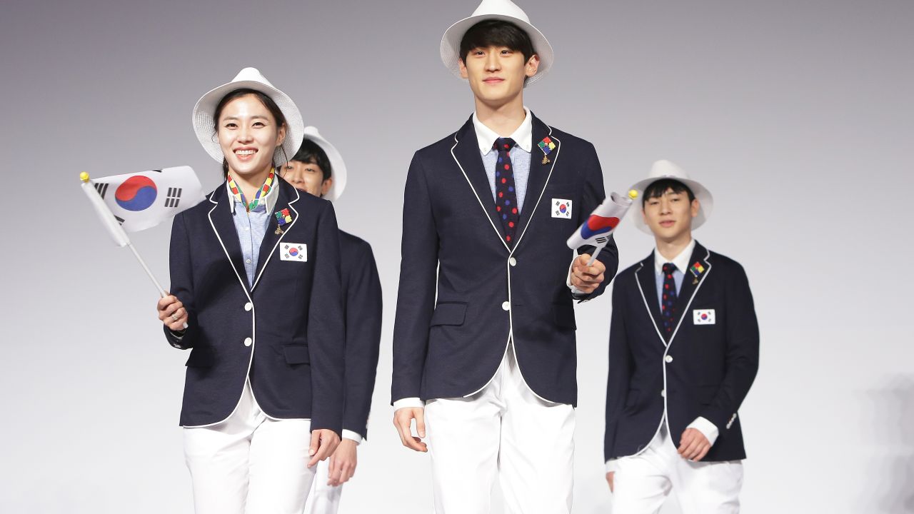 South Korea unveiled its new Olympic fashion range with 100 days until the Rio Games.
