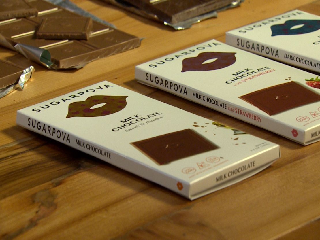 Sugarpova chocolate bars will cost between $4.99 and $5.99 each.