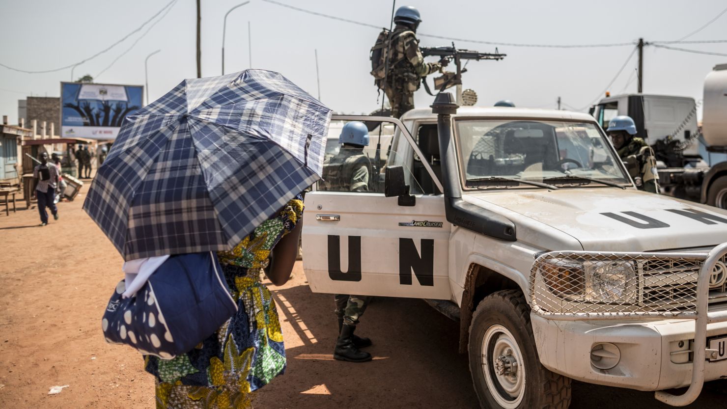 Senegalese soldiers from the UN force patrol in December 2015.