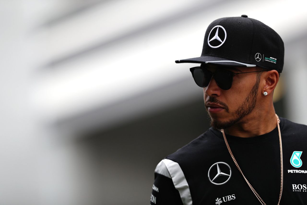 Lewis Hamilton of Great Britain and Mercedes GP in the Paddock during practice for the Formula One Grand Prix of Russia at Sochi Autodrom on April 29, 2016 in Sochi, Russia. 