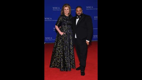 Arianna Huffington and DJ Khaled pose on the red carpet. The dinner is Washington's annual opportunity to pretend it's hip. Reporters mingle with Hollywood stars, top sports figures, business leaders, administration officials and lawmakers who normally avoid the press.