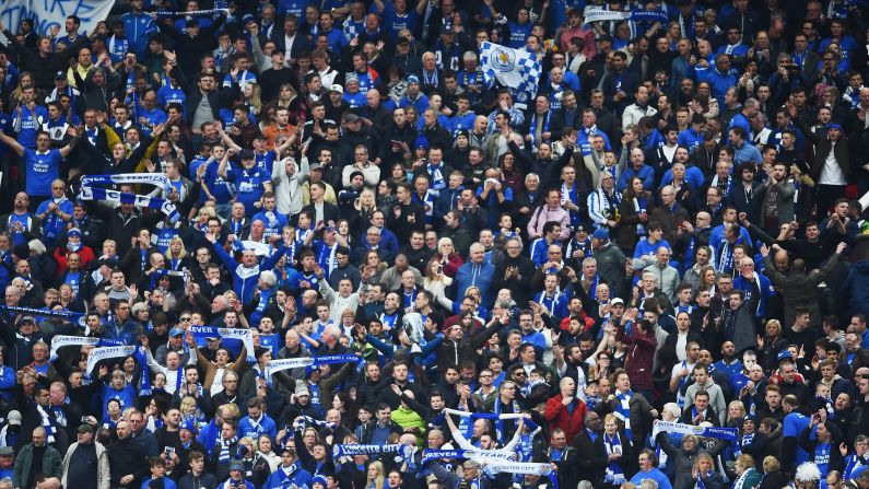 Leicester fans' attention will now turn towards Monday's game between Chelsea and second-place Spurs, who must win at Stamford Bridge to stop the league leaders claiming the title.