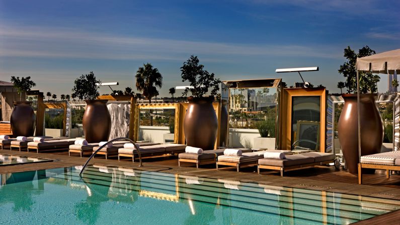 The SLS Beverly Hills's range of luxury poolside cabanas (from $300 with a $500 food and beverage minimum) earn their price tag with the most buzz-worthy poolside grub in L.A. -- small bites and specialty cocktails from celeb chef Jose Andres. 
