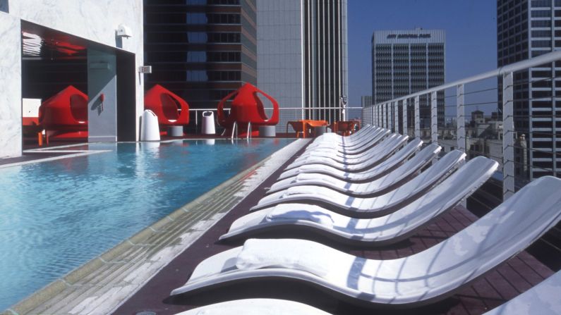 Red AstroTurf. Waterbed pods. Cushy couches. Fireplace. Dance area. German beer garden. Aerial views of Downtown. The party up by the Standard's rooftop pool is worth seeing.