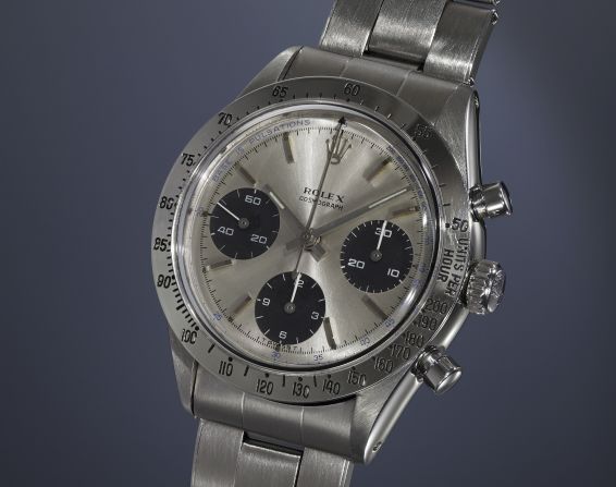 The Daytona was designed for motor racing enthusiasts with a scale for converting time into speed.  This example, however, has a pulsometer scale for calculating heart rates instead. <br /><br />Known as "The Doctor," this watch was made in 1966. One of less than a handful known to exist, Phillips calls it "one of the rarest treasures in the revered Rolex Daytona family." 