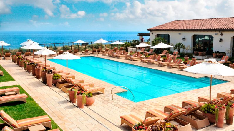 The Terranea Resort's Spa Pool has private cabanas and fire pits. All four pools are open to resort guests only. 