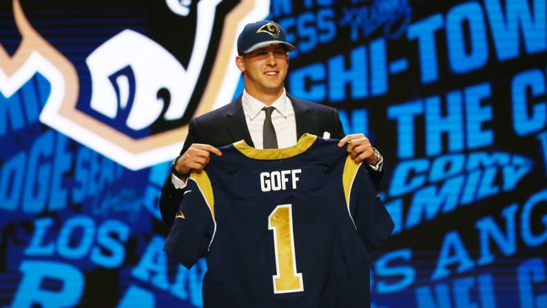 The Los Angeles Rams made California quarterback Jared Goff the first overall pick of the NFL Draft on Thursday, April 28. The Rams moved from St. Louis in the offseason and will be playing in Los Angeles for the first time since 1994.