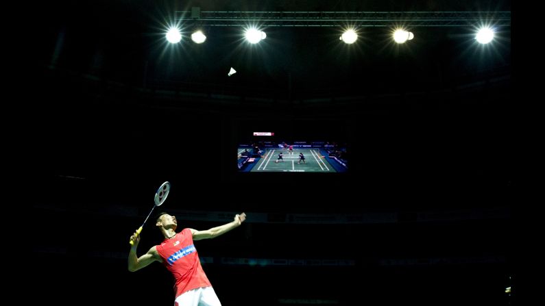 Malaysia's Lee Chong Wei competes at the Asia Badminton Championships on Thursday, April 28. He would go on to win the singles title at the event, which took place in Wuhan, China.