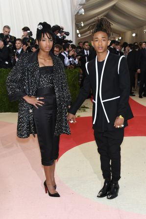 Sibling duo Willow Smith and Jaden Smith are pictured above, Willow wears Chanel, while Jaden is dressed in Louis Vuitton. 