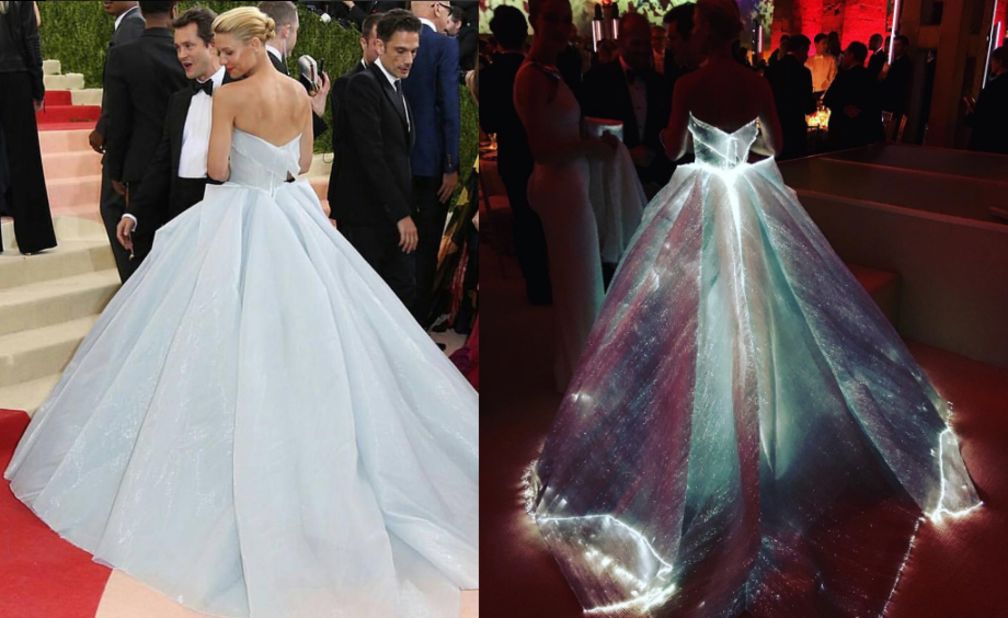 Actress Claire Danes was glowing, quite literally, in this dress by Zac Posen. 