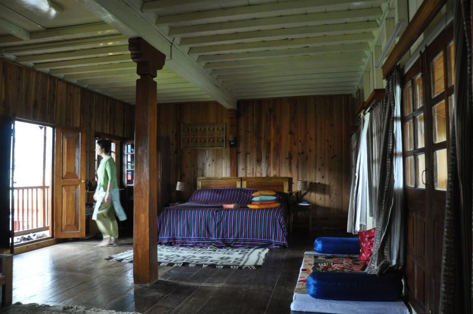 Booking tip: Yangsum Farm's pine-paneled room offers the best mountain views. 